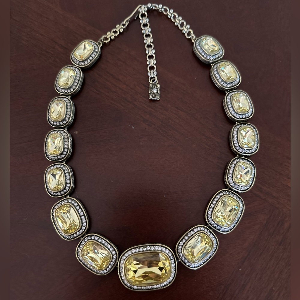 Beyond Gorgeous HEIDI DAUS Vintage Necklace  Citron Crystal 16-20" EUC